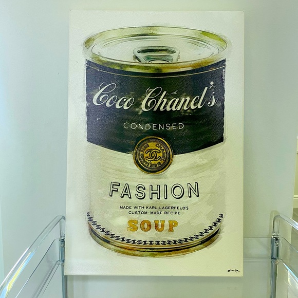 OLIVER GAL Fashion Soup Can On Canvas Print 24”H x 16”W - Picture 3 of 8
